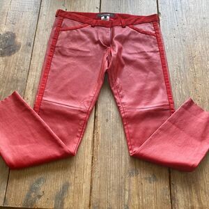 Isabel Marant Red Lambskin Pants